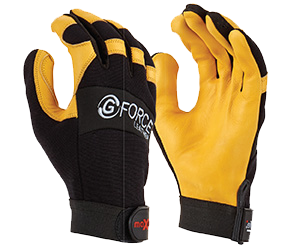 MAXISAFE G-FORCE LEATHER MECHANICS GLOVE. PREMIUM GRADE LEATHER SMALL